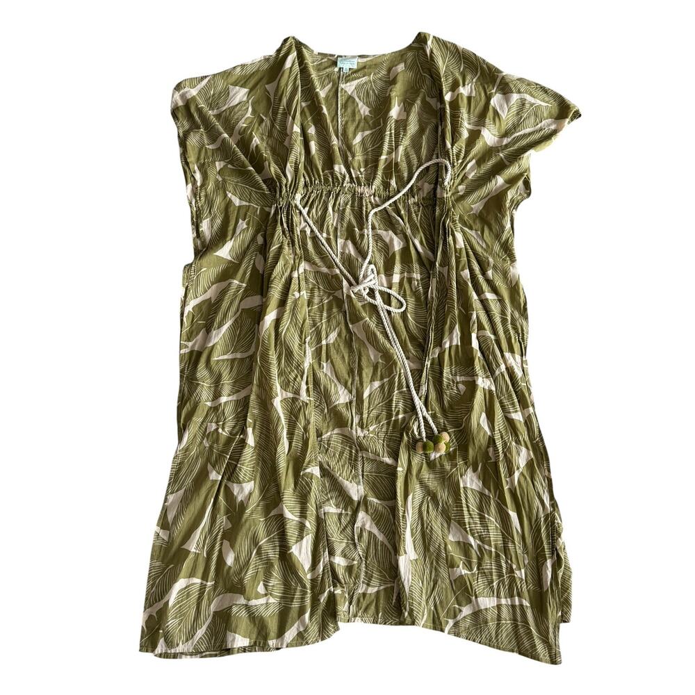 TRUE DESTINATION GREEN KAFTAN COVER-UP SIZE MEDIUM